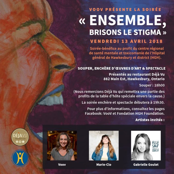 Poster for event Together let's break the stigma - April 13 2018 at Déjà Vu